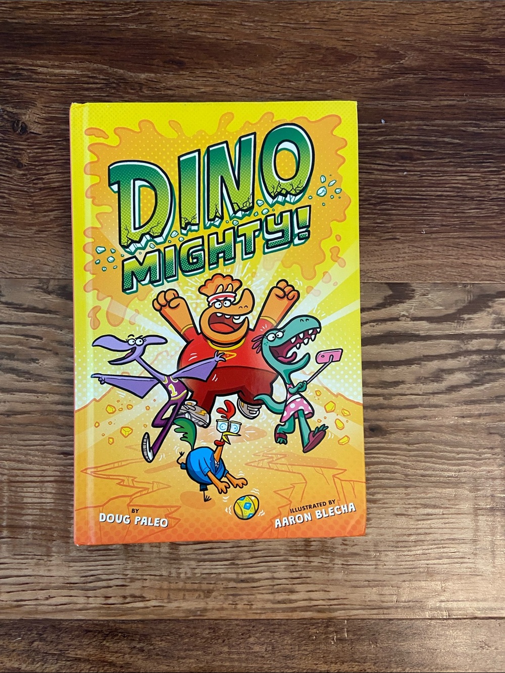 Dino Mighty! Bright Yellow Illustrated Kids Hardcover Book